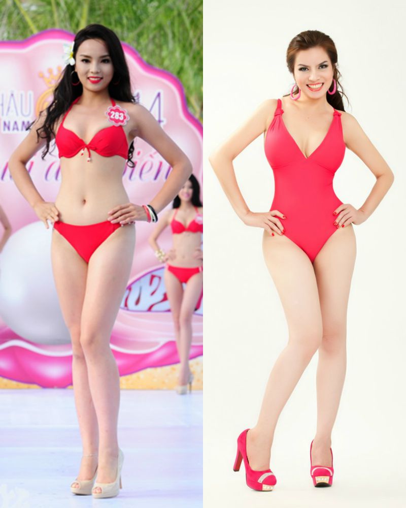 Đặt body của Miss Vietnam 2014 và First Mrs World lên bàn cân Picmon13