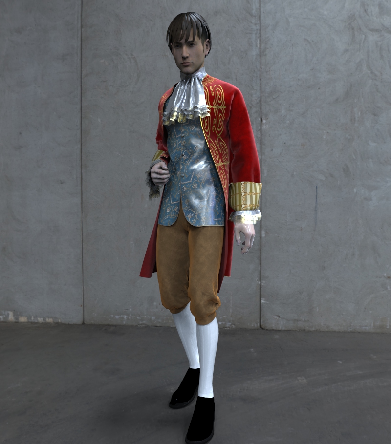Мужской  костюм с камзолом 17-18  века Post-616