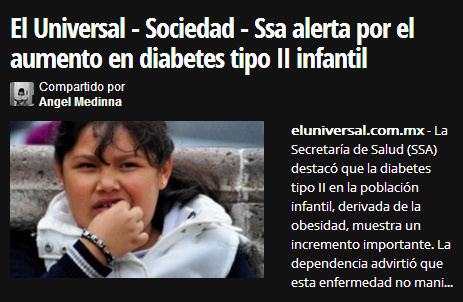Aumenta la #diabetes tipo II infantil en México . Dia_0610